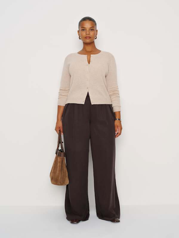 Pantalon taille basse Marion grandes tailles - Cassis