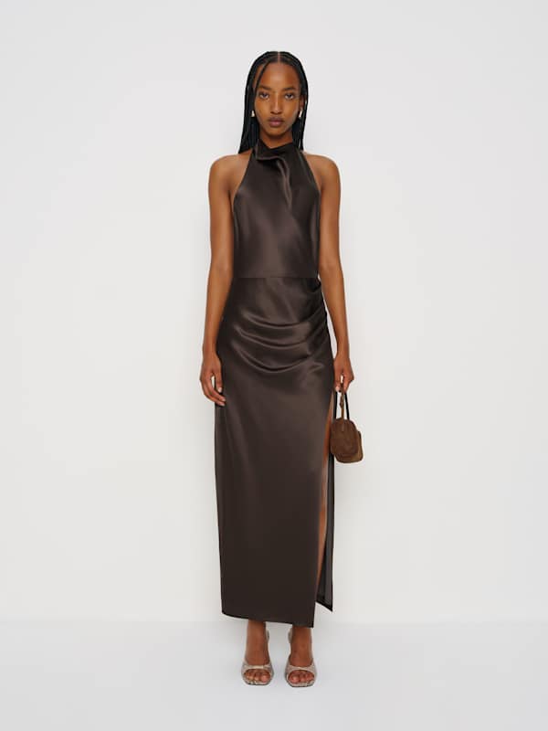 Robe en soie Emeline - Perle noire