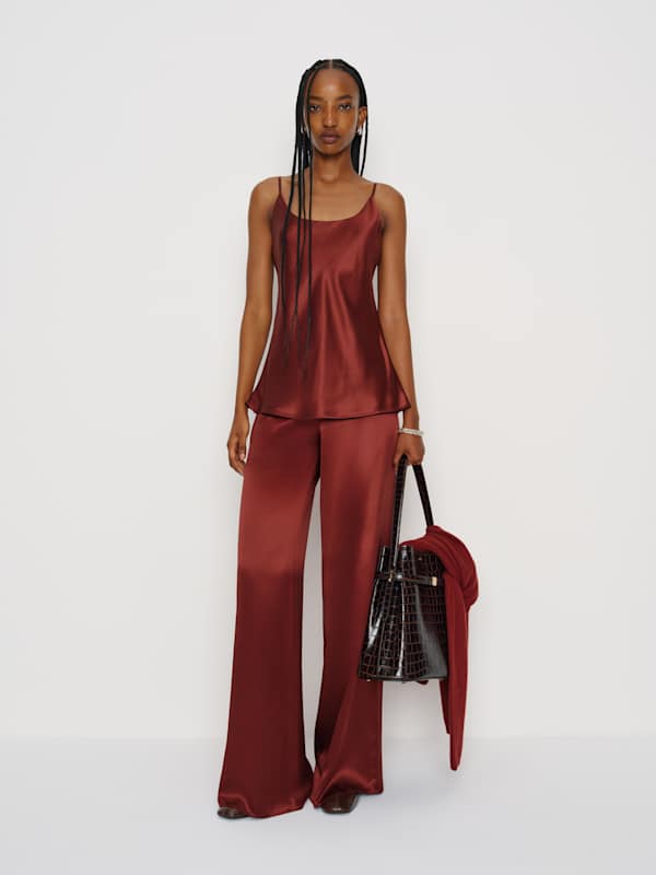 Celine Low Rise Silk Wide Leg Pant - Romance