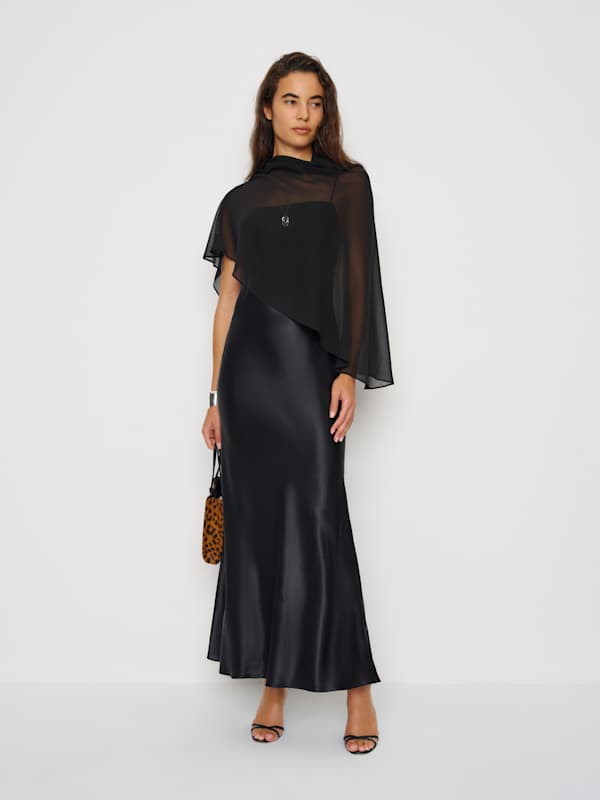 Robe en soie Lilibeth - Noir