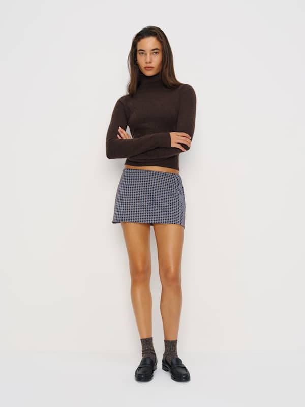 Jupe-short en maille Nyla - Blue Brown