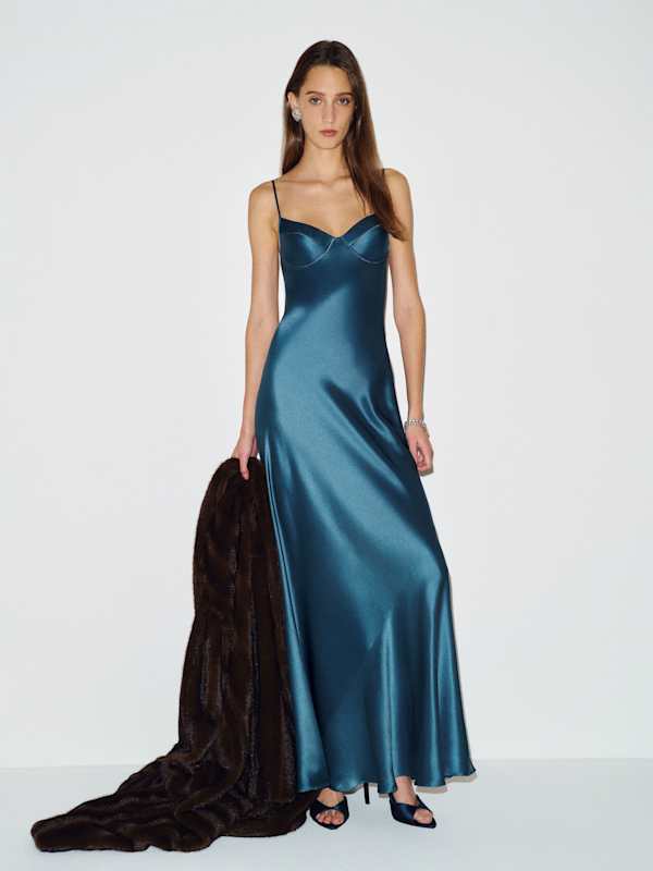 Neva Silk Dress - Dark Teal