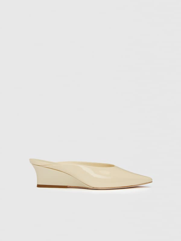 Marilyn Wedge Mule - Cream Puff Patent