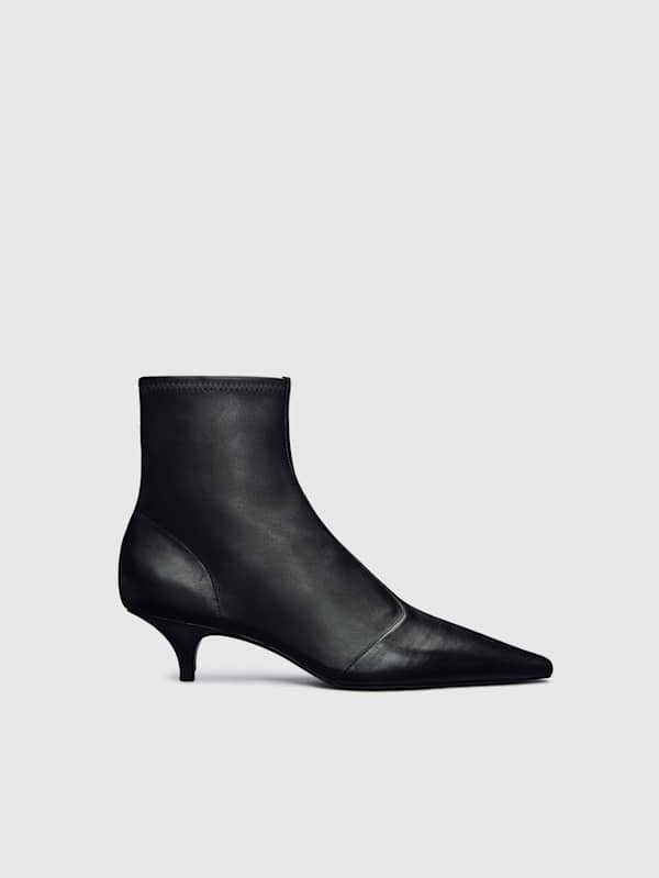 Bottines Robbie - Cuir stretch noir