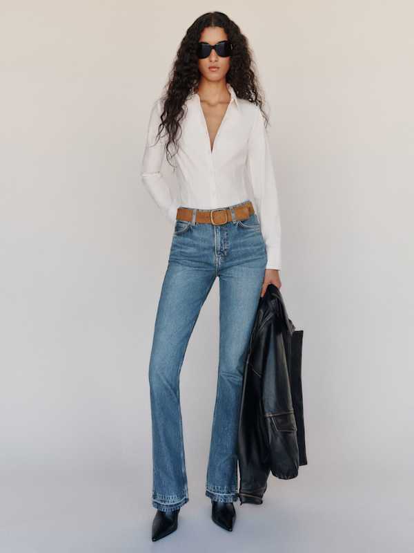 Jean l&eacute;g&egrave;rement bootcut &agrave; taille haute Blair - Vintage Embree
