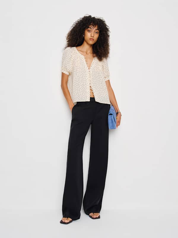 Calia Sheer Top - Salt And Pepper
