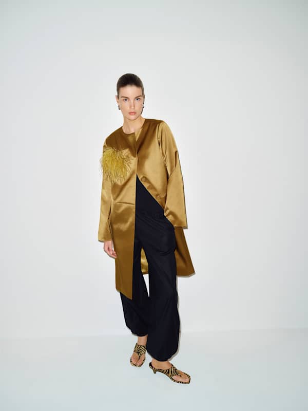 Manteau en satin Stella - Citrine