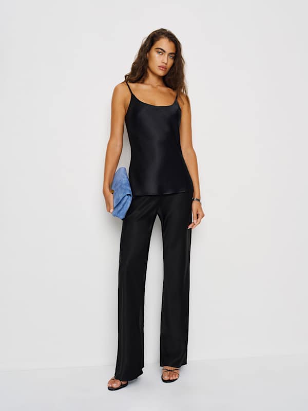 Top en soie Lila - Noir