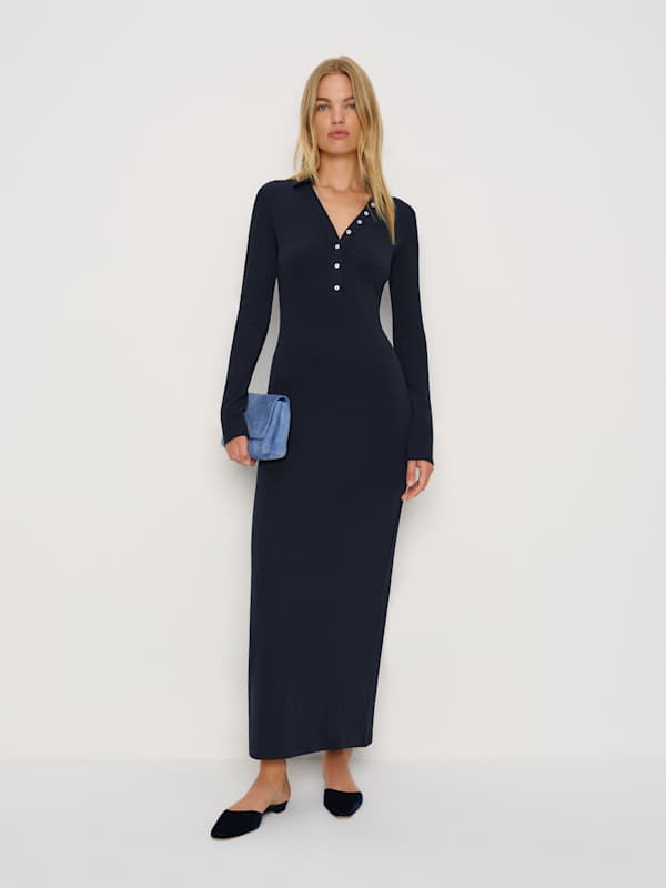 Robe en maille Aubrey - Bleu marine