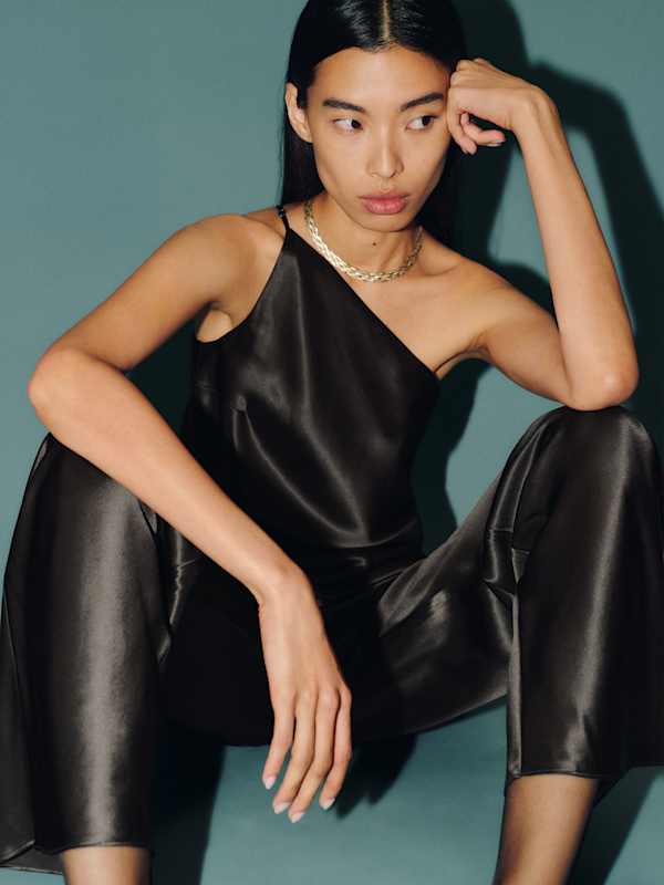 Samantha Silk Two Piece - Black Pearl