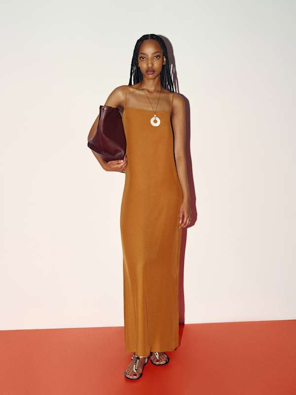 Robe en soie Glenna - Cuivr&eacute;