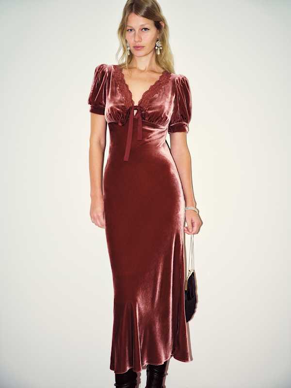Robe en velours Camille - Amour