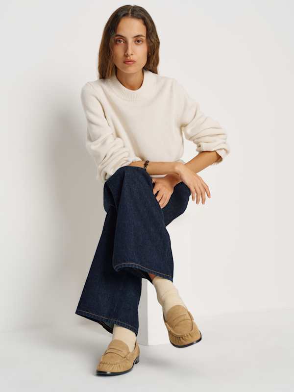 Mocassins froncés Francine - Daim noisette