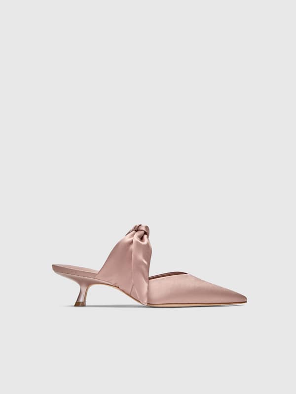 Mules à talons Milk Glass - Satin Sérénade