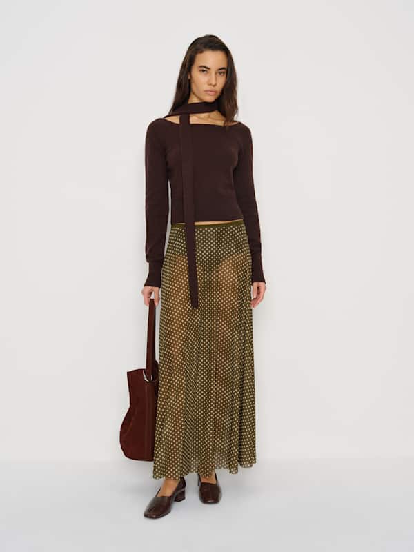Ellie Knit Skirt - Mossy Dot