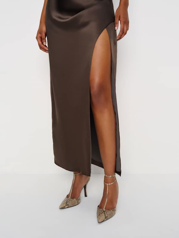 Stassie T-strap Pump - Tan Snake