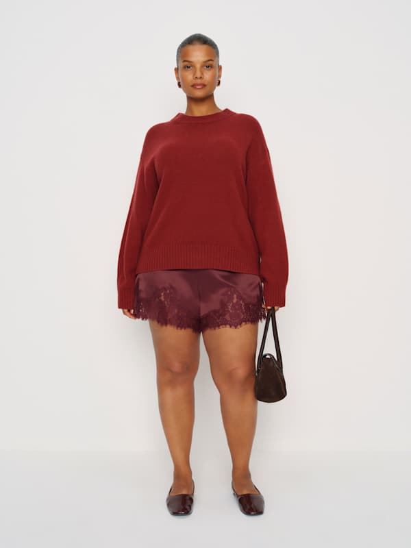 Short en satin Fern grandes tailles - Amour