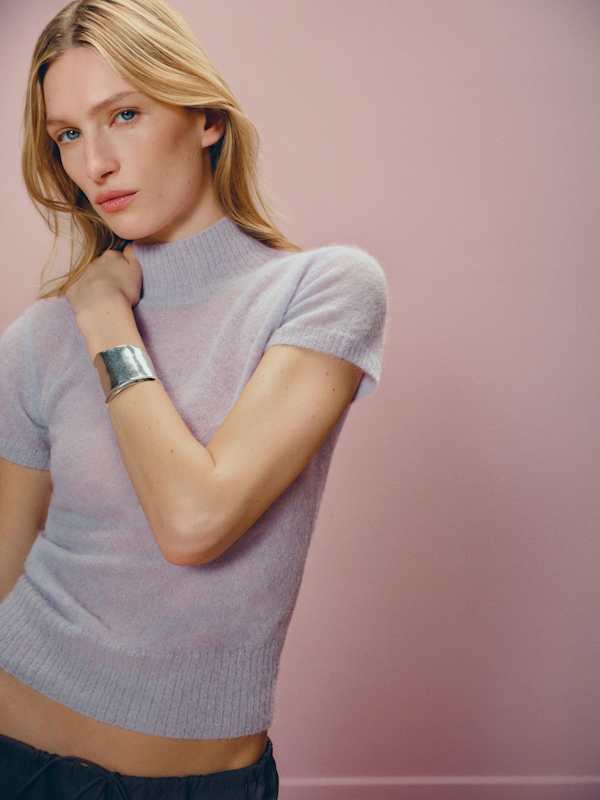 Laurel Sheer Alpaca Mock Neck - Dream