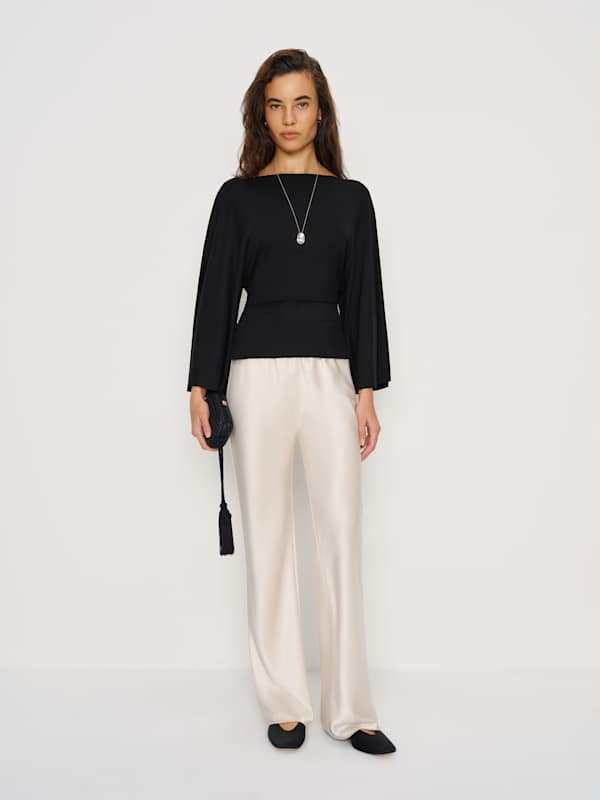 Avery Long Sleeve Knit Top - Black