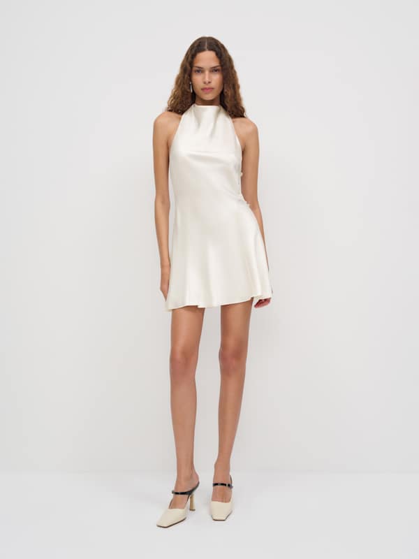 Roy Silk Mini Dress - Ivory