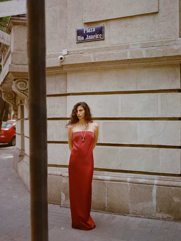 Callista Dress - Deep Red