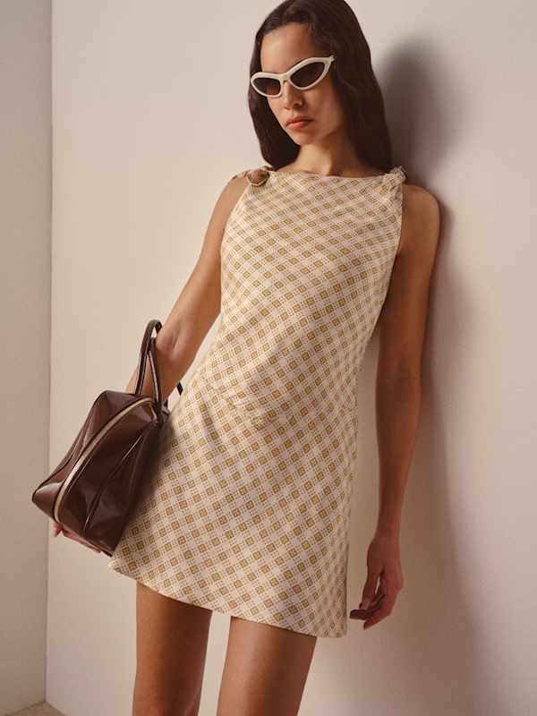 Louisa Silk Dress - Diane Check