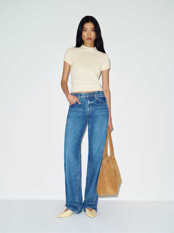 Solene Cotton Sweater Tee - Fior Di Latte