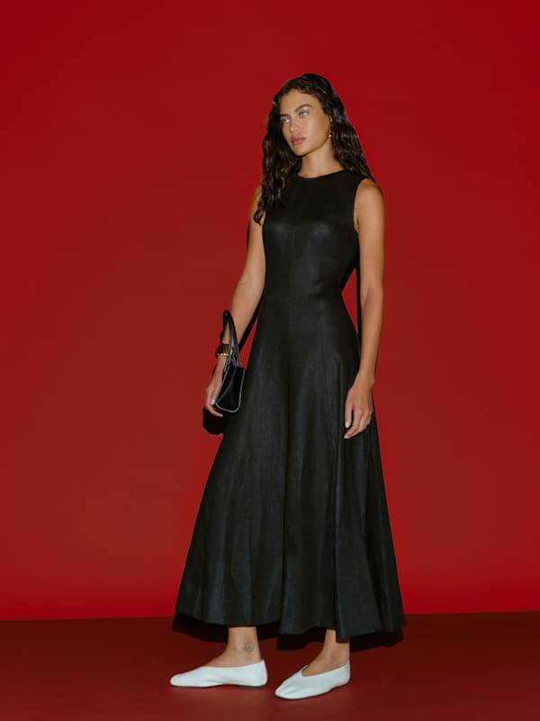 Cecilia Linen Dress - Black