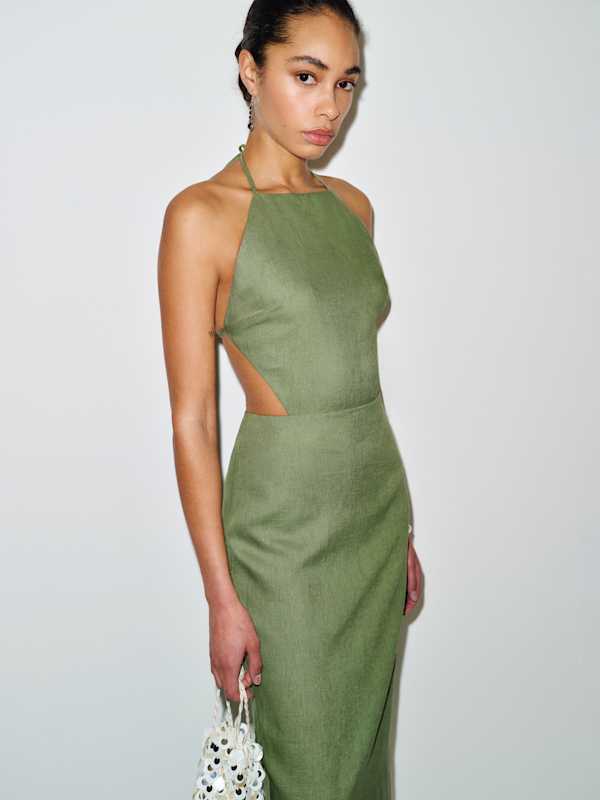 Trista Linen Dress - Jade Green