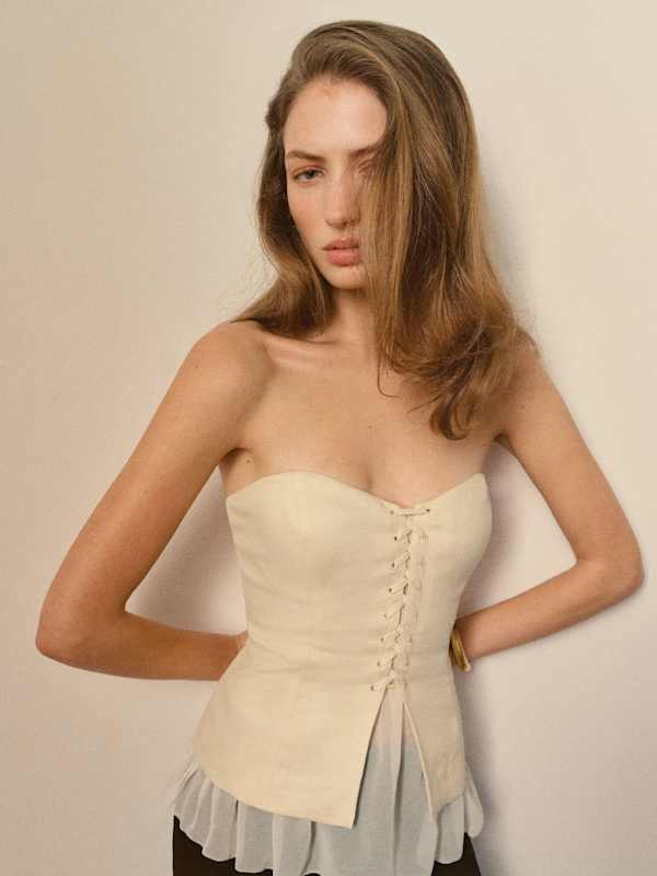 Top en lin Colette - Sucre