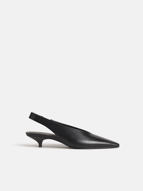Calista Slingback Heel - Black Leather