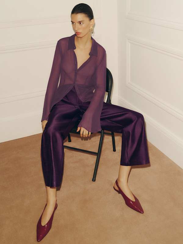 Calista Slingback Heel - Oxblood Leather