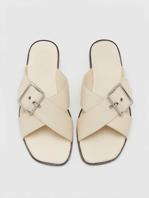 Etta Flat Sandal - Almond Leather