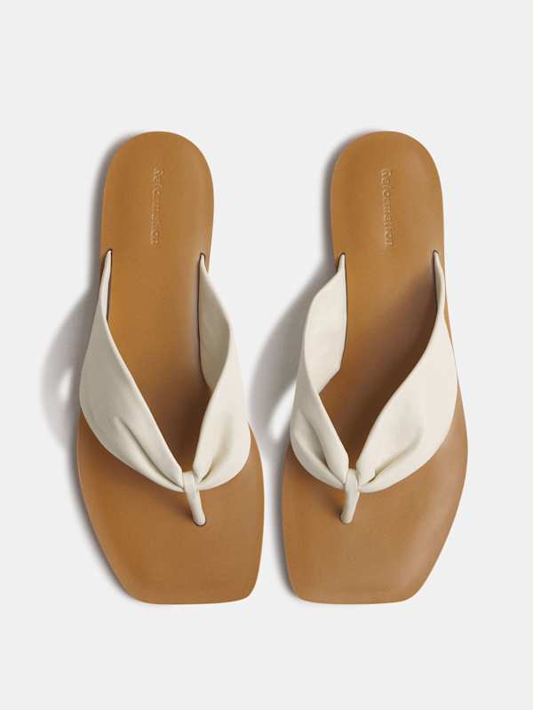 Larsen Thong Sandal - White Leather
