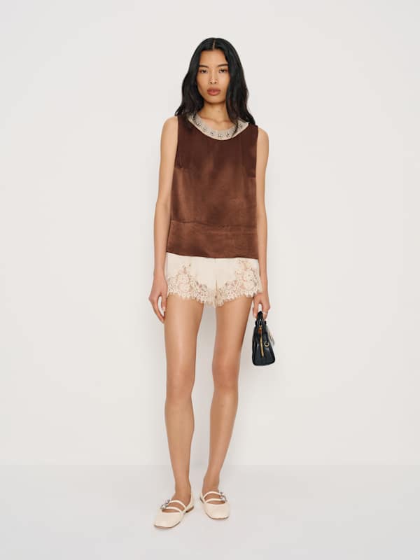 Top à paillettes vintage Chloé - Marron