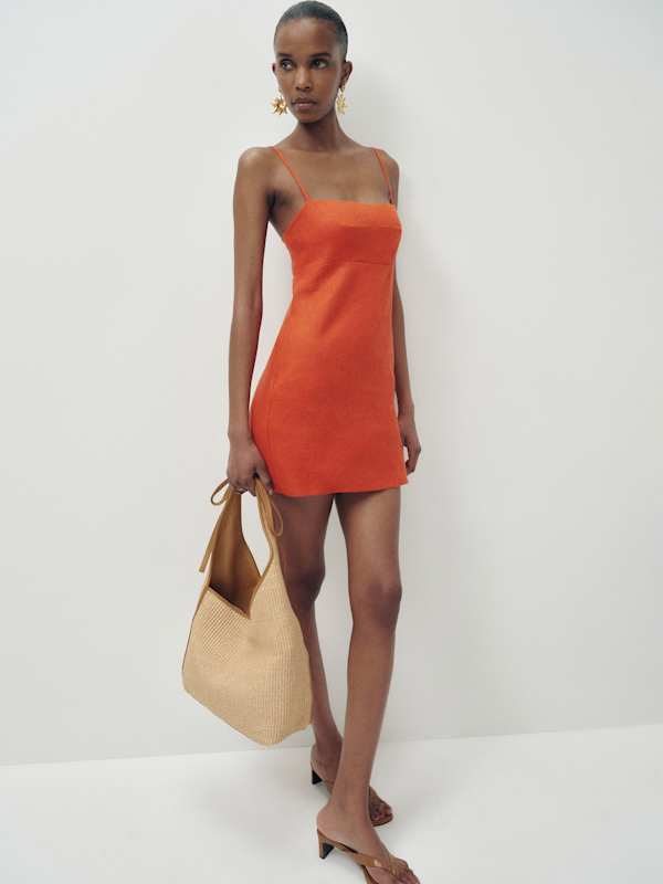 Demi Linen Dress - Chili Mango