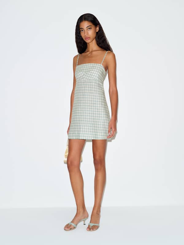 Demi Linen Dress - Zephyr Check