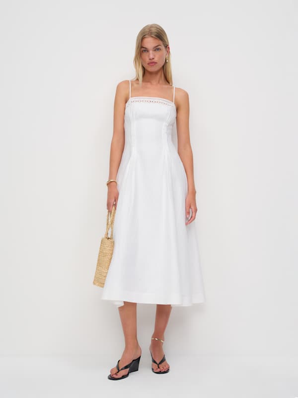 Pomona Linen Dress - White