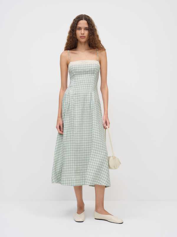 Pomona Linen Dress - Zephyr Check