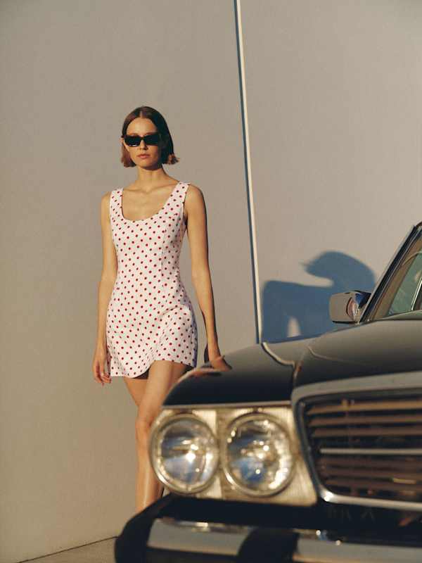 Franceska Linen Dress - Ketchup Dot