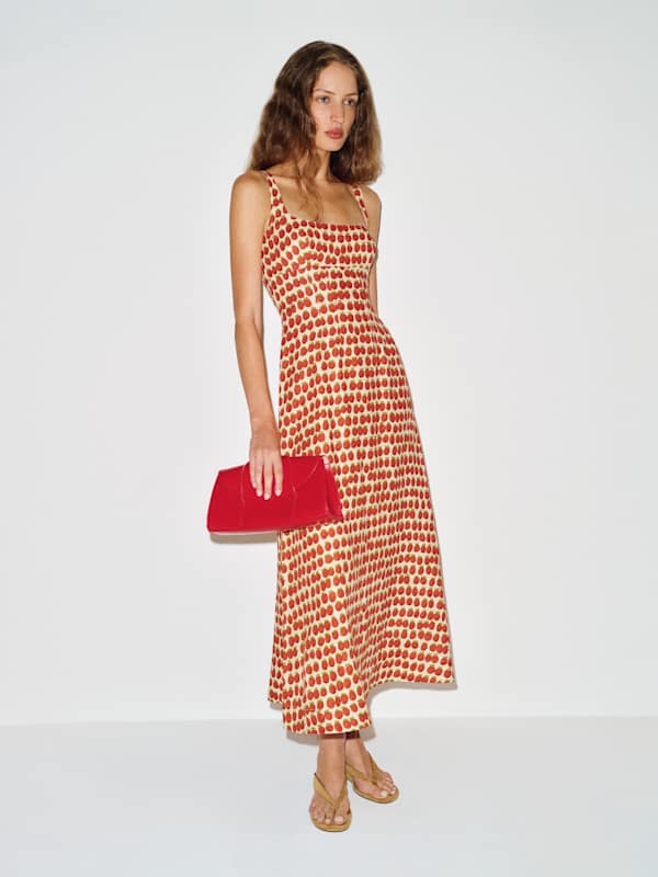 Sabine Linen Dress - Fresh Tomato