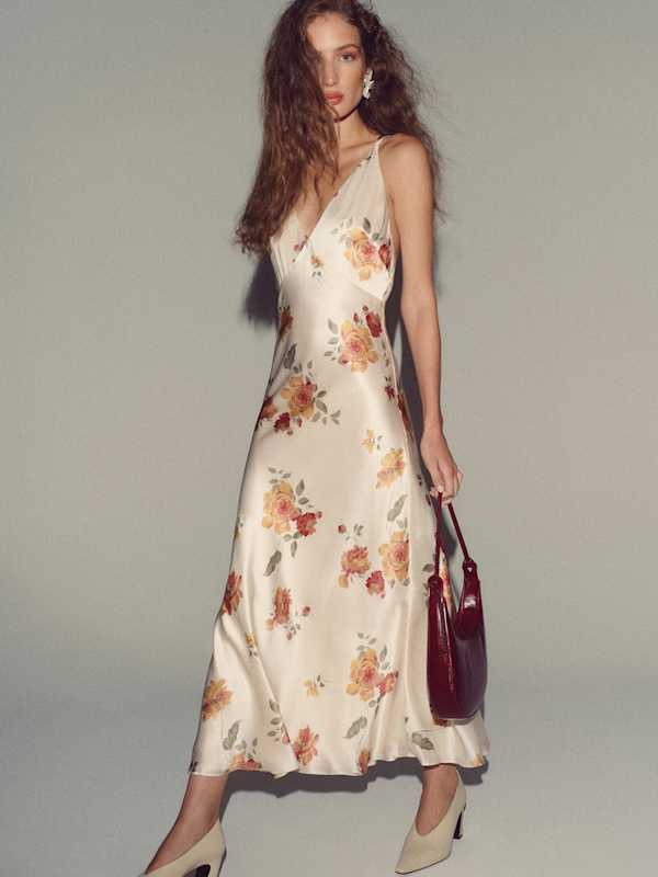 Anaya Silk Dress - Climbing Rose