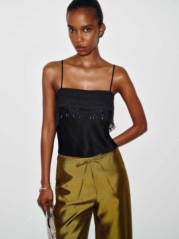 Slyvette Satin Top - Black