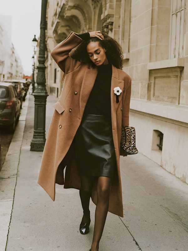 Veda Elle Leather Skirt - Black Shine