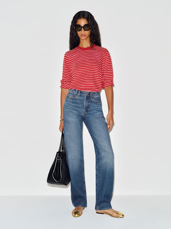 Gina High Rise Bow Leg Jeans - Beckett