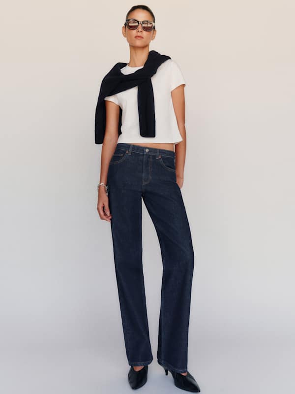 Miles Stretch Mid Rise Straight Leg Jeans - Discovery