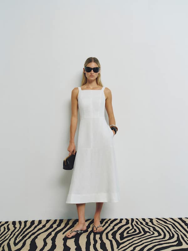 Venice Linen Dress - White