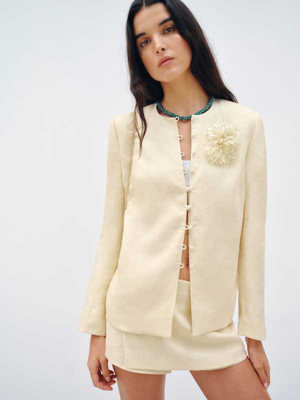 Ellis Jacket - Sugar Linen