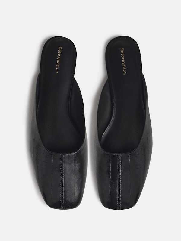 Inez Flat Mule - Black Eel