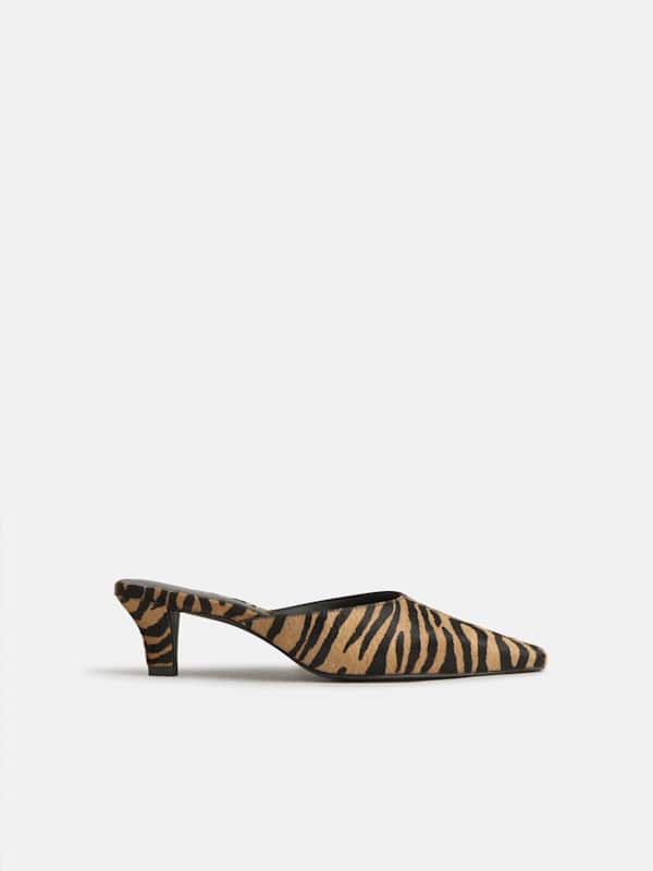 Jeanne Heeled Mule - Warm Tiger Haircalf